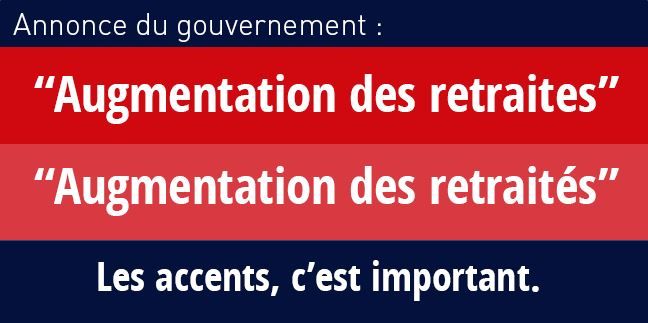 Exemple de l'importance de l'utilisation des accents.