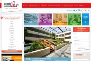 Page d'accueil du site de location de bureau Buro Club.