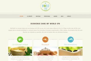 Page d'accueil du site internet My World Spa.